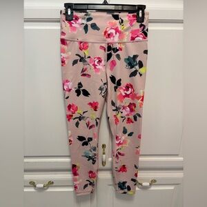 Athleta Painted Flower Elation 7-8 Tight Orchid Pink Pants Women’s Size Small